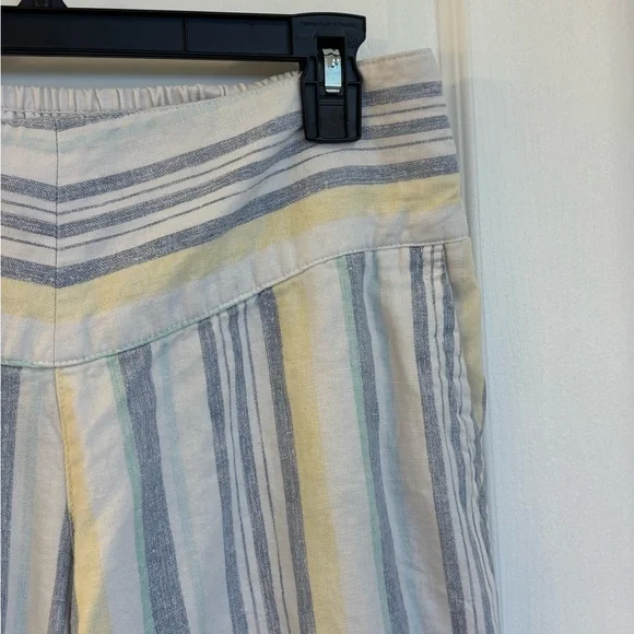 Ladies Striped Nautical Wide-Leg Pants in Blue, Yellow & Cream Size Medium - Picture 4 of 9